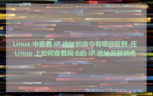 Linux 中查看 IP 地址的命令有哪些区别_在 Linux 上如何查看网卡的 IP 地址及其状态