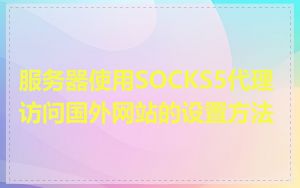服务器使用SOCKS5代理访问国外网站的设置方法