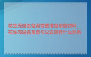 花生壳域名备案需要准备哪些材料_花生壳域名备案与公安局有什么关系