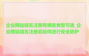 企业网站域名注册有哪些类型可选_企业网站域名注册后如何进行安全防护