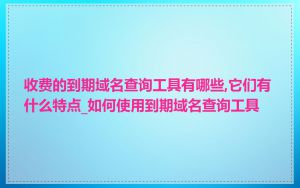 收费的到期域名查询工具有哪些,它们有什么特点_如何使用到期域名查询工具
