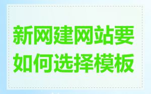 新网建网站要如何选择模板