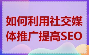 如何利用社交媒体推广提高SEO