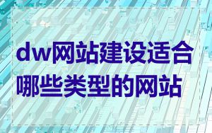 dw网站建设适合哪些类型的网站