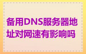备用DNS服务器地址对网速有影响吗
