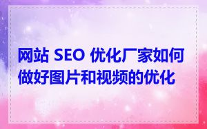 网站 SEO 优化厂家如何做好图片和视频的优化