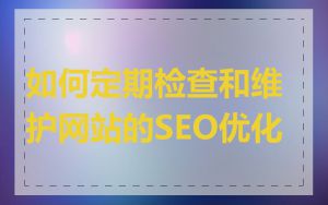 如何定期检查和维护网站的SEO优化