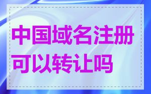 中国域名注册可以转让吗