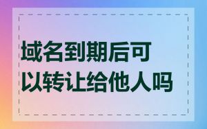 域名到期后可以转让给他人吗