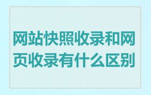网站快照收录和网页收录有什么区别