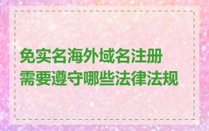免实名海外域名注册需要遵守哪些法律法规