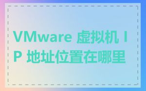 VMware 虚拟机 IP 地址位置在哪里