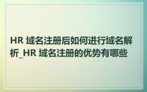 HR 域名注册后如何进行域名解析_HR 域名注册的优势有哪些