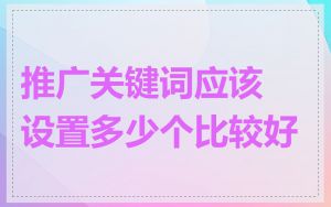 推广关键词应该设置多少个比较好