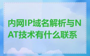 内网IP域名解析与NAT技术有什么联系