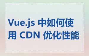 Vue.js 中如何使用 CDN 优化性能