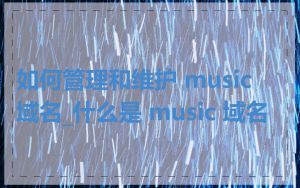如何管理和维护 music 域名_什么是 music 域名