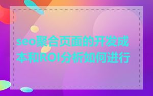 seo聚合页面的开发成本和ROI分析如何进行