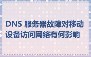 DNS 服务器故障对移动设备访问网络有何影响