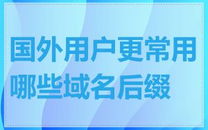 国外用户更常用哪些域名后缀