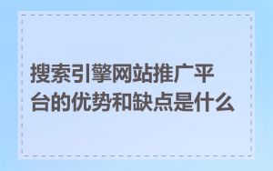 搜索引擎网站推广平台的优势和缺点是什么