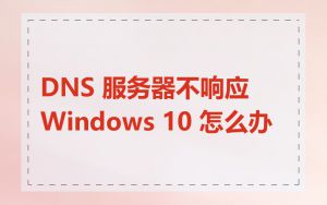 DNS 服务器不响应 Windows 10 怎么办
