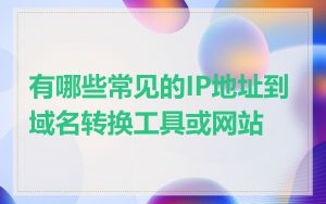 有哪些常见的IP地址到域名转换工具或网站