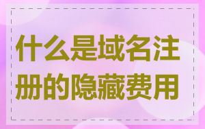 什么是域名注册的隐藏费用