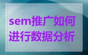 sem推广如何进行数据分析