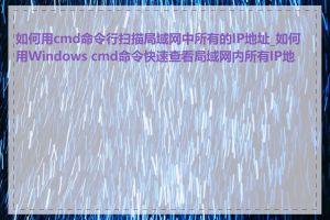 如何用cmd命令行扫描局域网中所有的IP地址_如何用Windows cmd命令快速查看局域网内所有IP地址