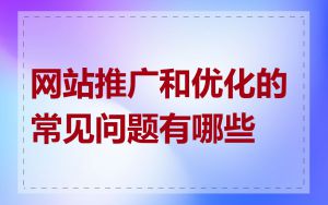 网站推广和优化的常见问题有哪些