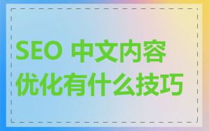 SEO 中文内容优化有什么技巧
