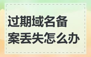 过期域名备案丢失怎么办