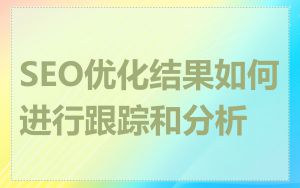 SEO优化结果如何进行跟踪和分析