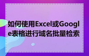 如何使用Excel或Google表格进行域名批量检索