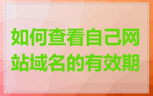 如何查看自己网站域名的有效期