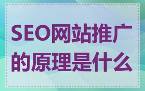 SEO网站推广的原理是什么