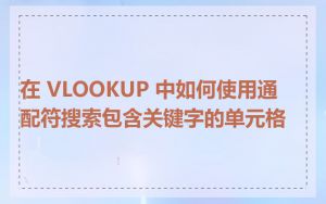在 VLOOKUP 中如何使用通配符搜索包含关键字的单元格