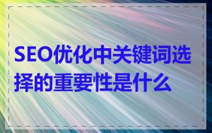 SEO优化中关键词选择的重要性是什么