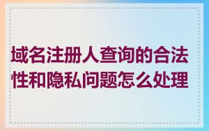 域名注册人查询的合法性和隐私问题怎么处理