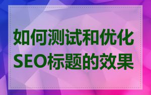 如何测试和优化SEO标题的效果