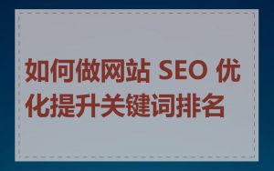 如何做网站 SEO 优化提升关键词排名