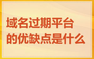域名过期平台的优缺点是什么