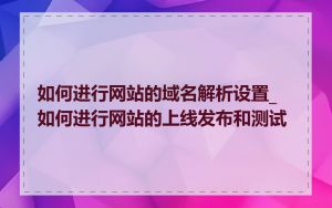 如何进行网站的域名解析设置_如何进行网站的上线发布和测试