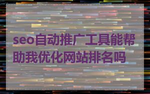 seo自动推广工具能帮助我优化网站排名吗