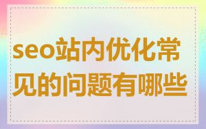 seo站内优化常见的问题有哪些