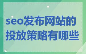 seo发布网站的投放策略有哪些