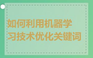 如何利用机器学习技术优化关键词