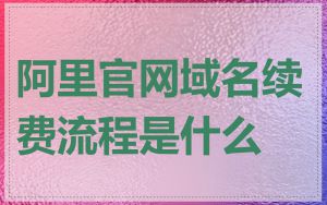 阿里官网域名续费流程是什么