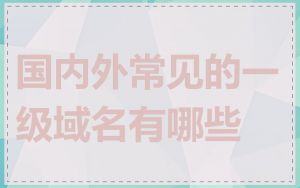 国内外常见的一级域名有哪些